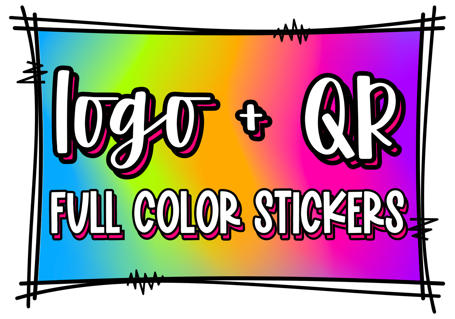 Logo + QR Full Color Vinyl Stickers