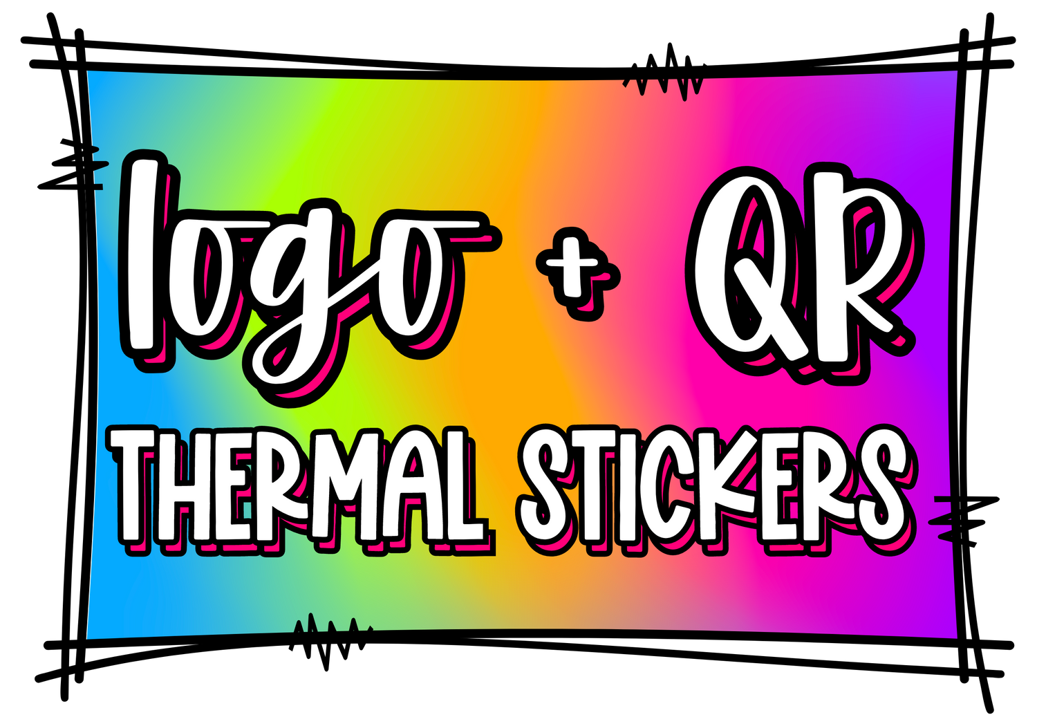 Logo - QR: thermal small business stickers