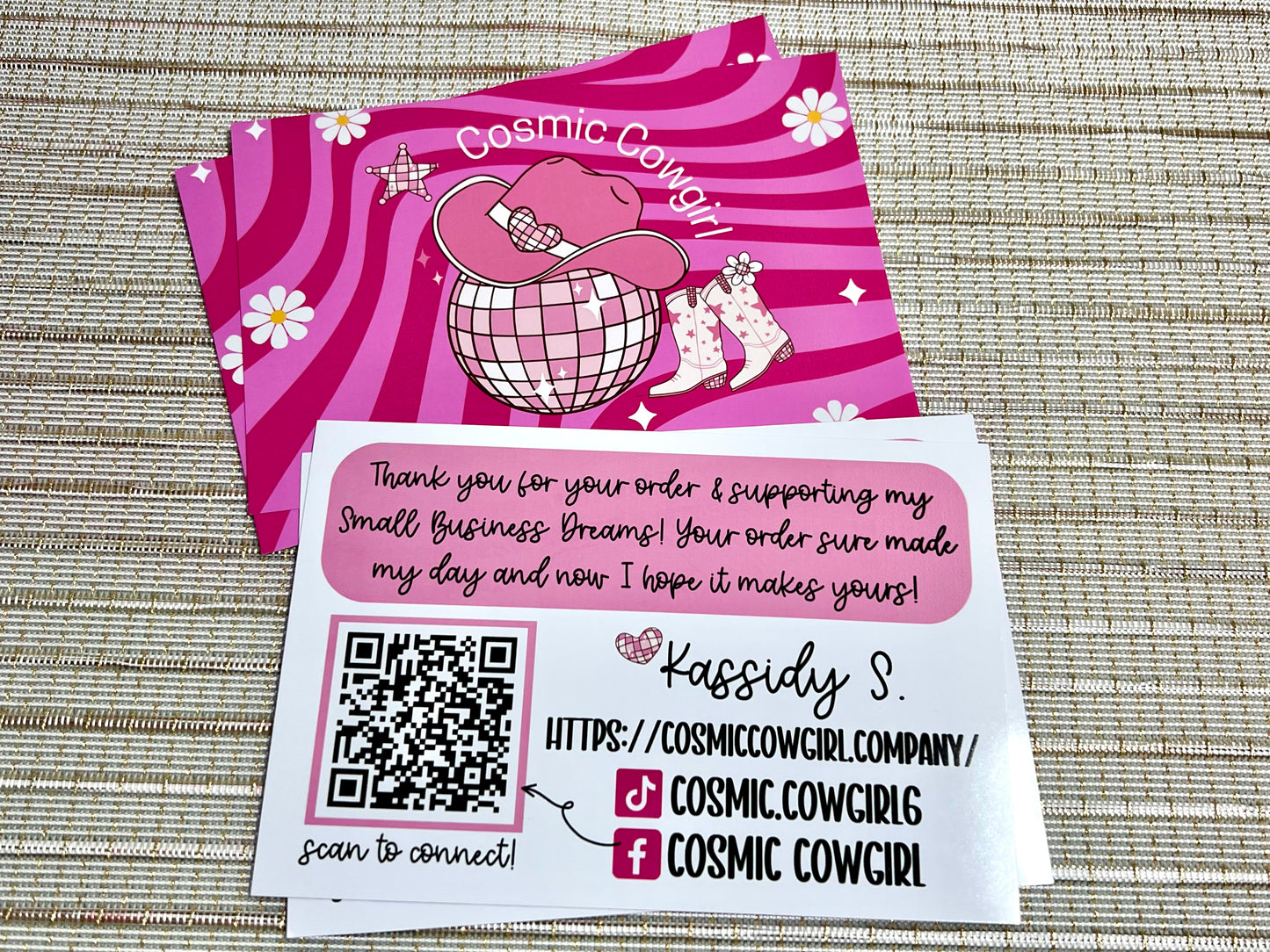 4x6" Semi-Custom Logo Thank You Cards | Small Business Packaging Fillers