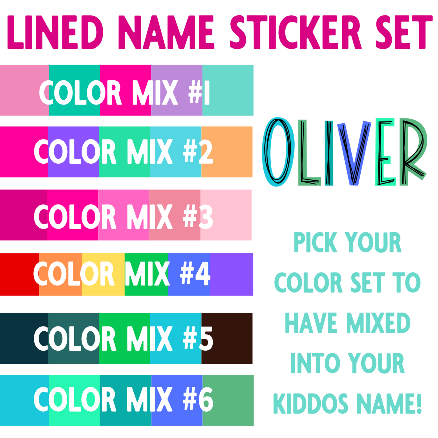 Name Stickers | Lined | Back to School Supplies