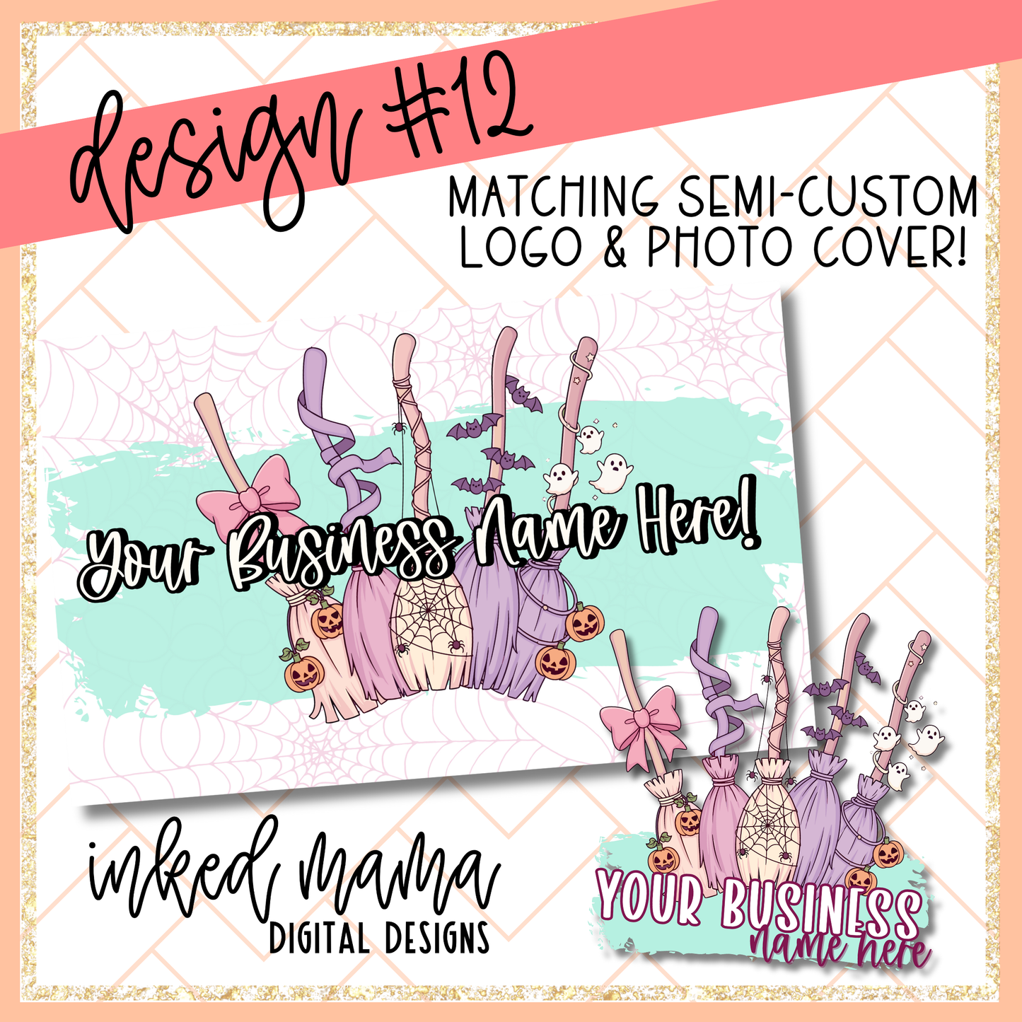 2025 Halloween Semi- Custom Logos | Small Business Digital Branding