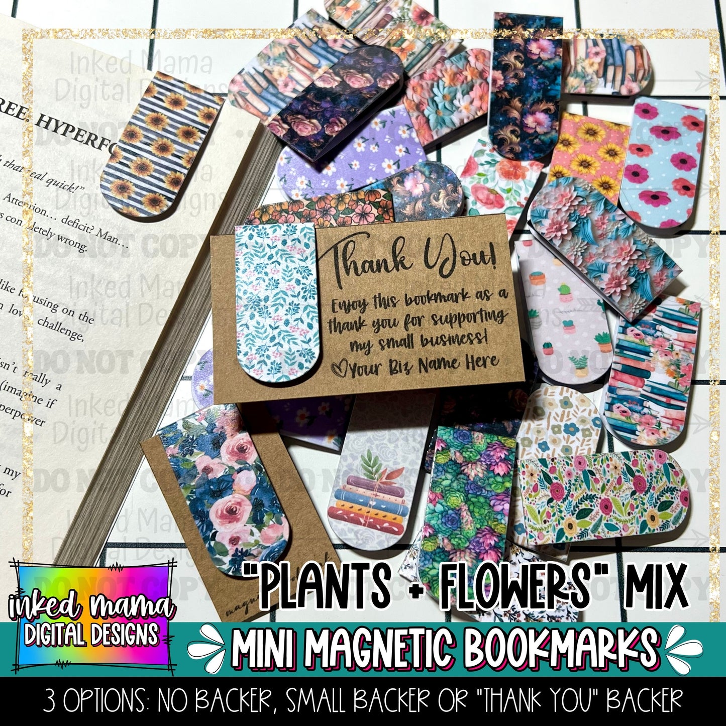 Plants + Flowers MIx | Mini Magnetic Bookmarks | Small Business Packaging Fillers