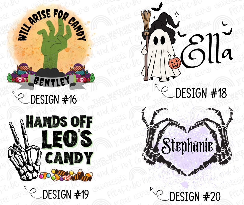 Custom Name Halloween Trick Or Treat Totes