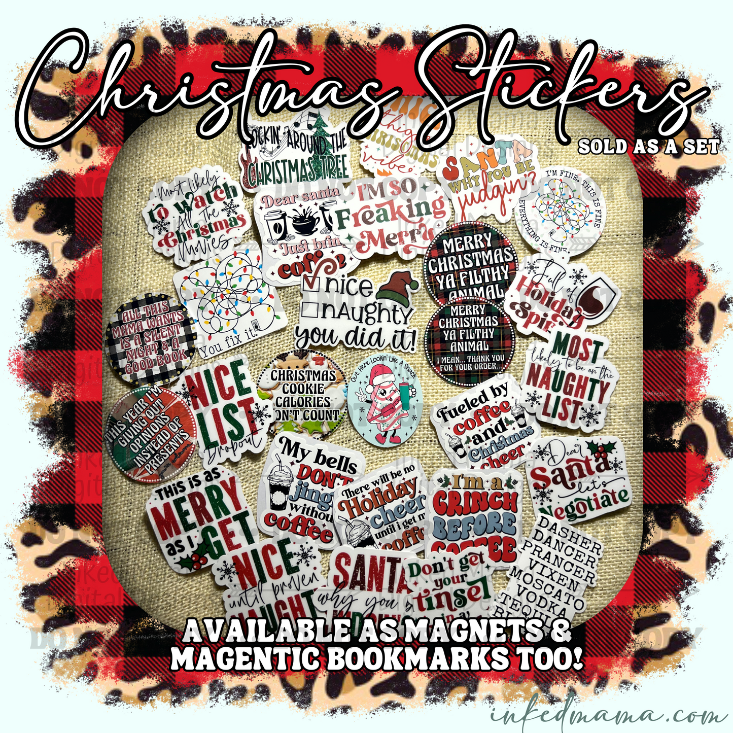 Christmas Sassy Packaging & Fillers Stickers | Set of 25