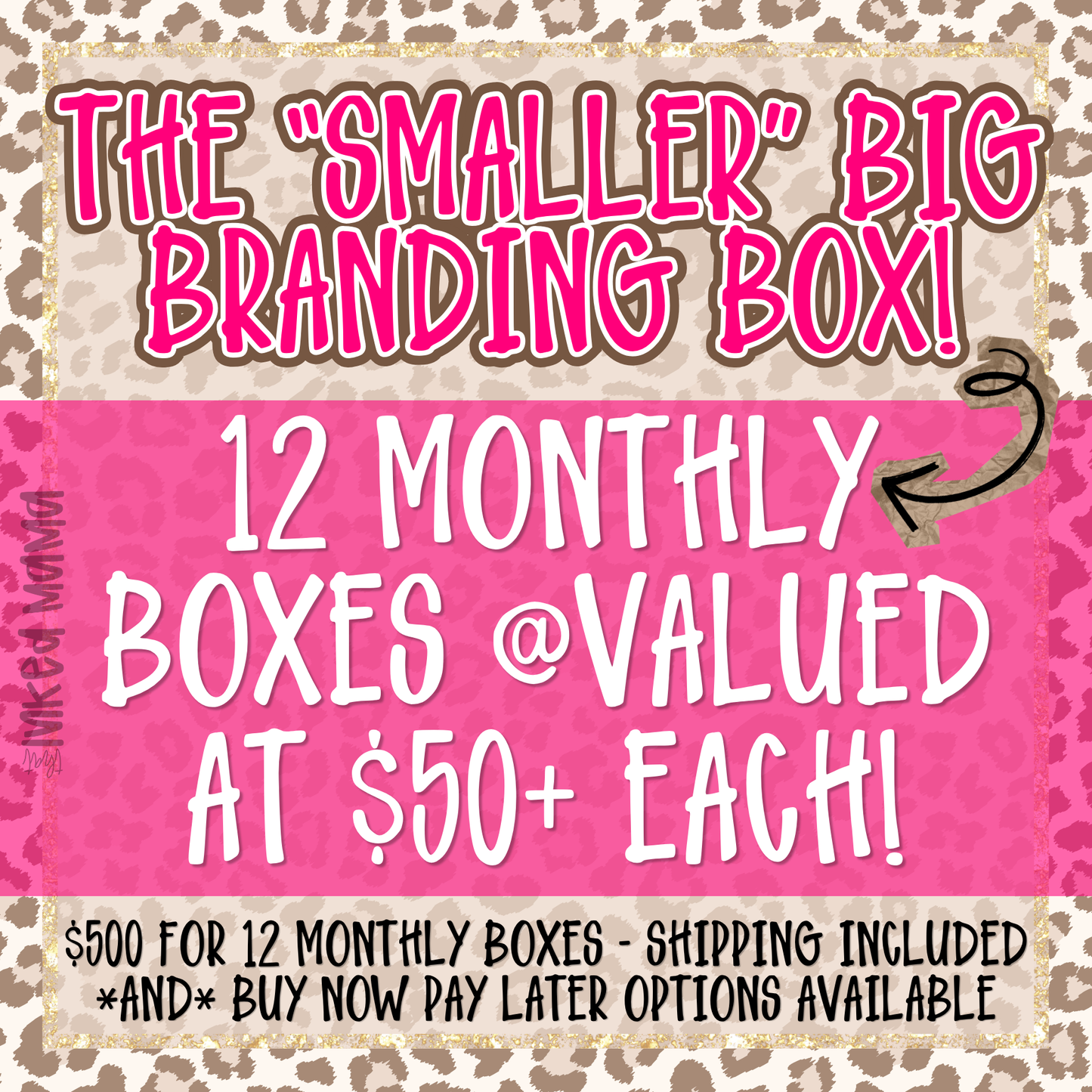The "SMALLER" big branding box - $500 option