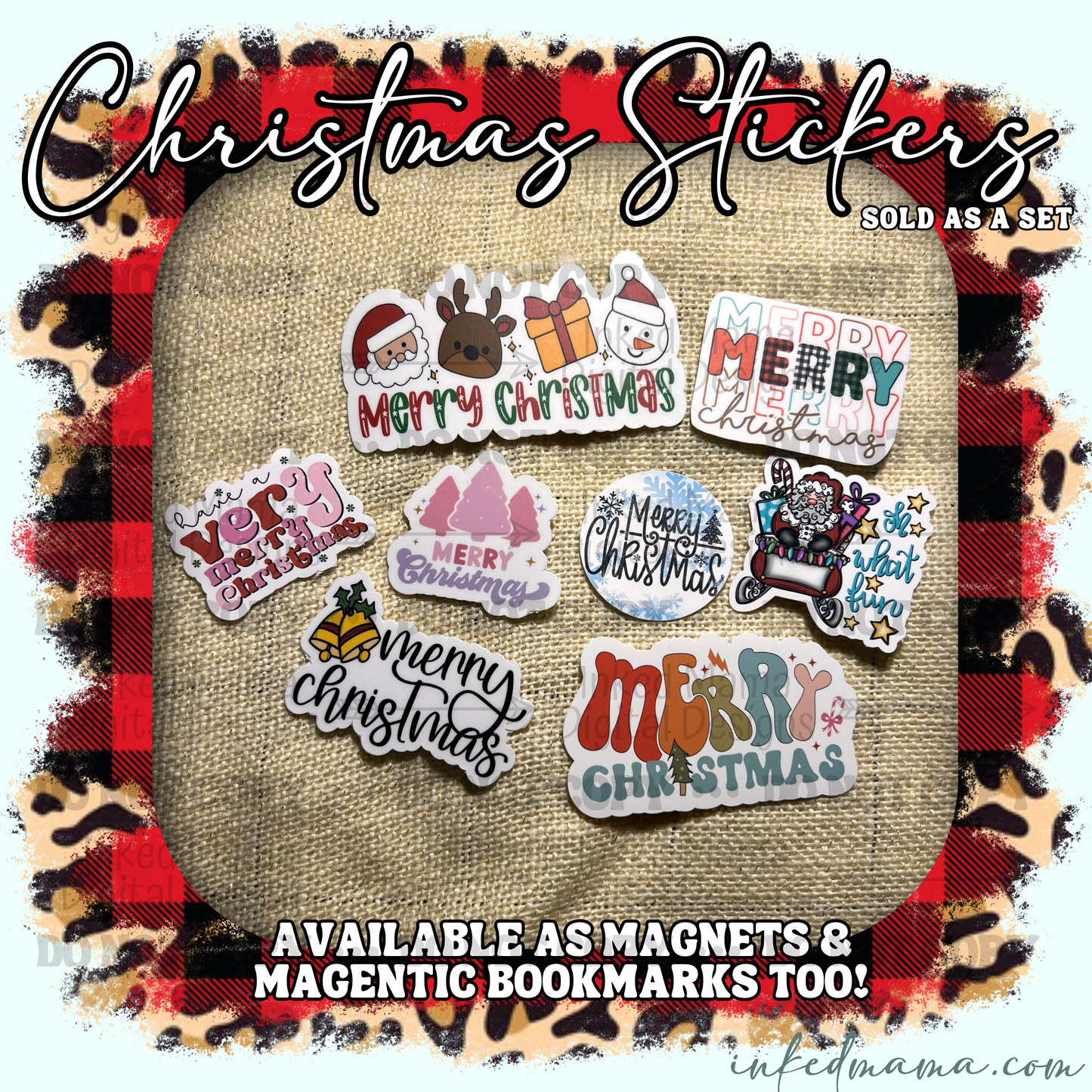 Merry Christmas Packaging & Fillers Stickers | Set of 25