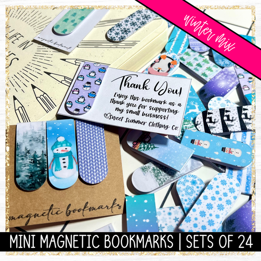 Winter Mix | Mini Magnetic Bookmarks | Small Business Packaging Fillers