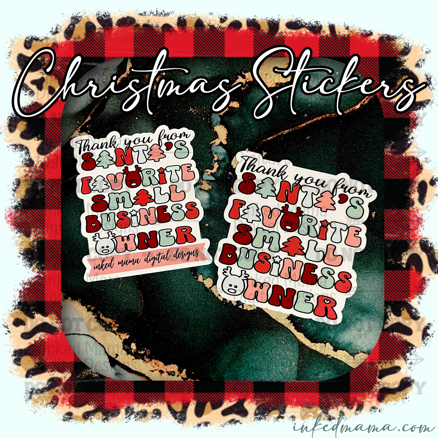 Santa's Favorite Small Business Owner | 2" Stickers | Set of 20
