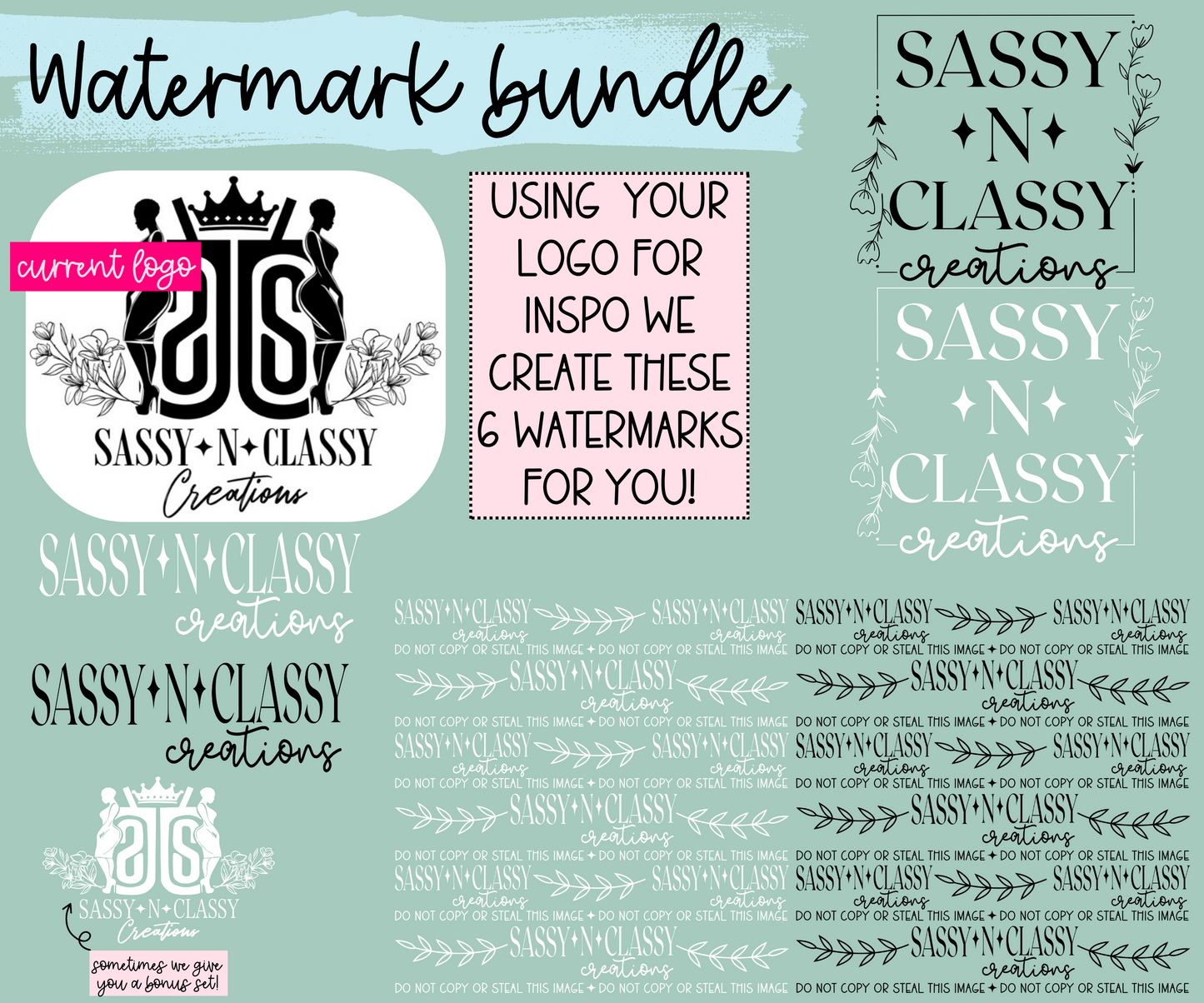 Watermark Logo Bundle | Custom Small Business Digital Branding