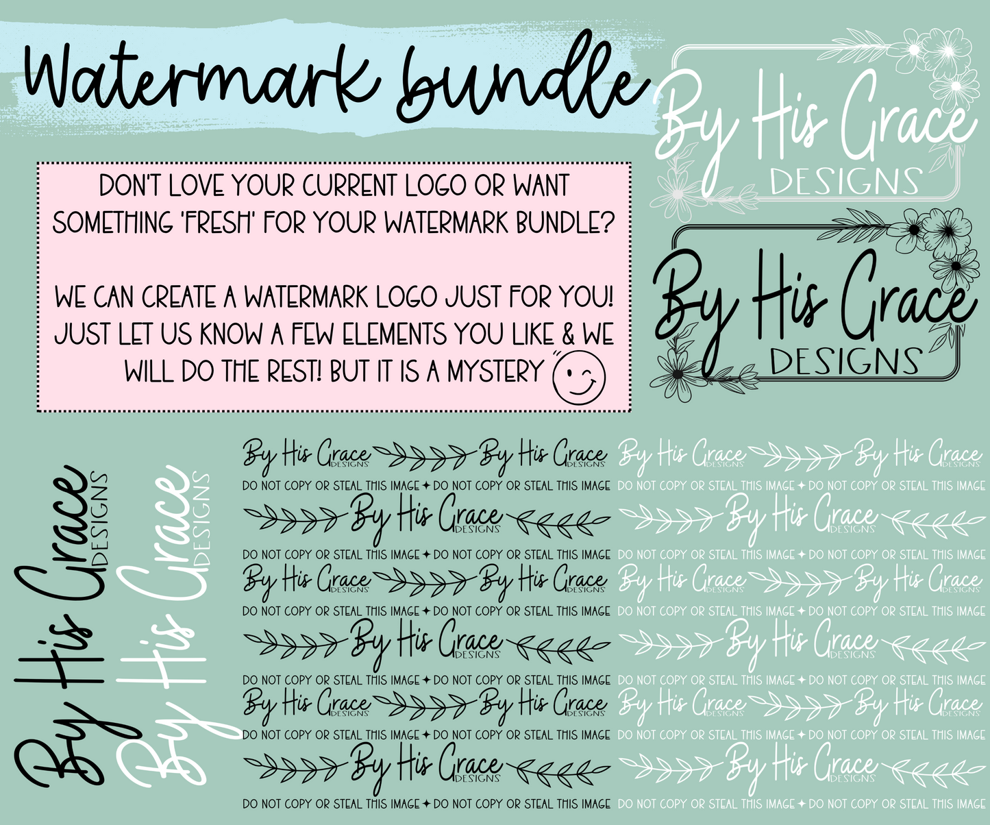 Watermark Logo Bundle | Custom Small Business Digital Branding