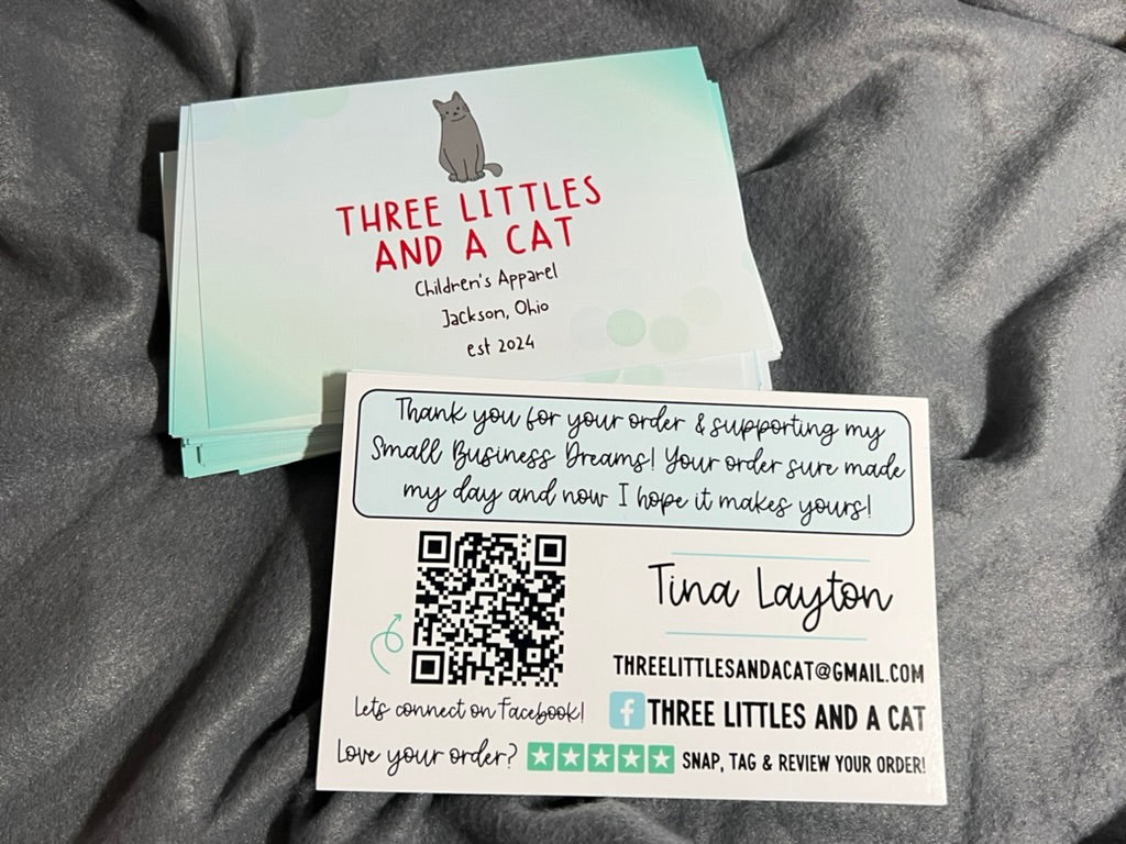 4x6" Semi-Custom Logo Thank You Cards | Small Business Packaging Fillers