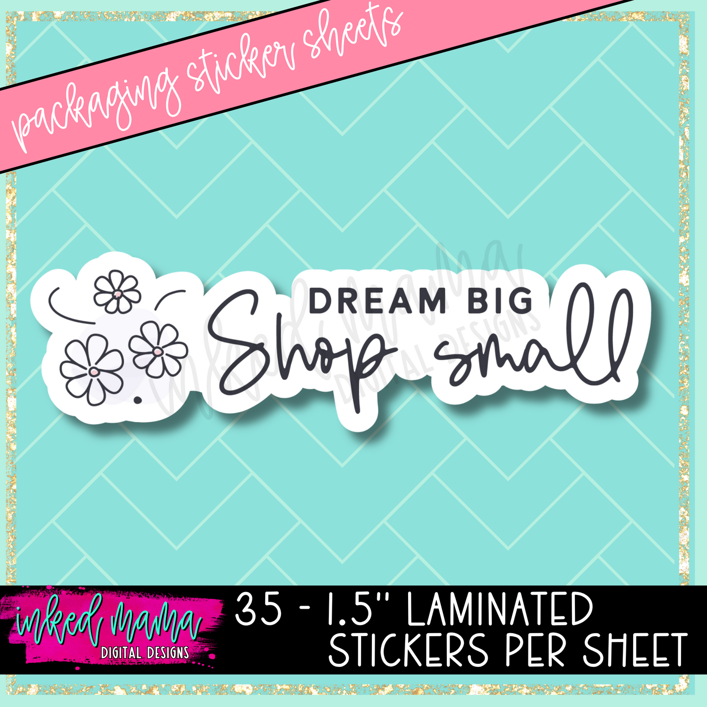 Black + White Florals | Small Business Packaging Vinyl Stickers