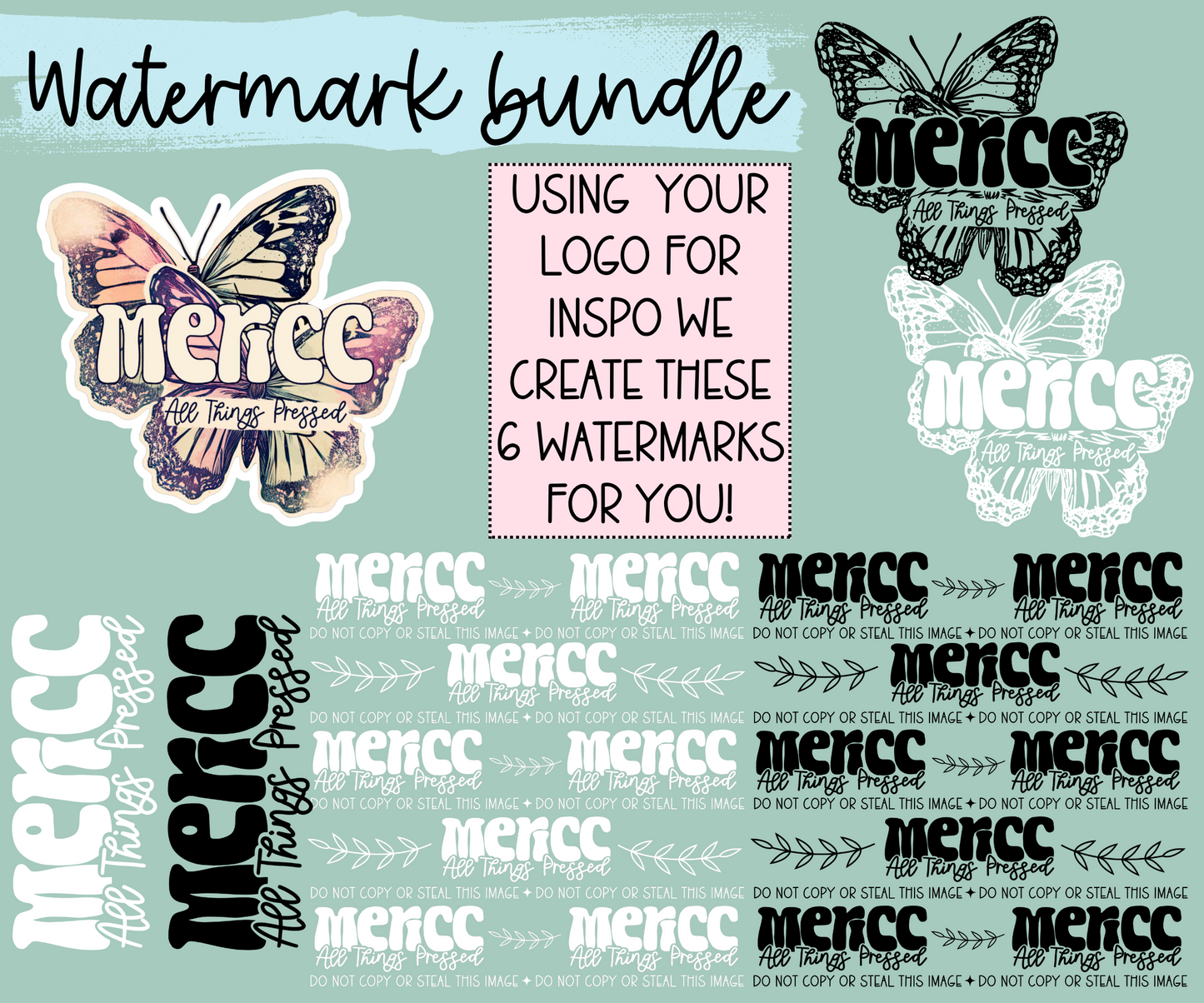Watermark Logo Bundle | Custom Small Business Digital Branding