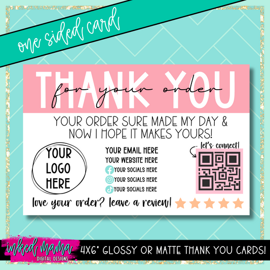 4x6" Thank You "Block" Cards | Small Business Packaging Fillers