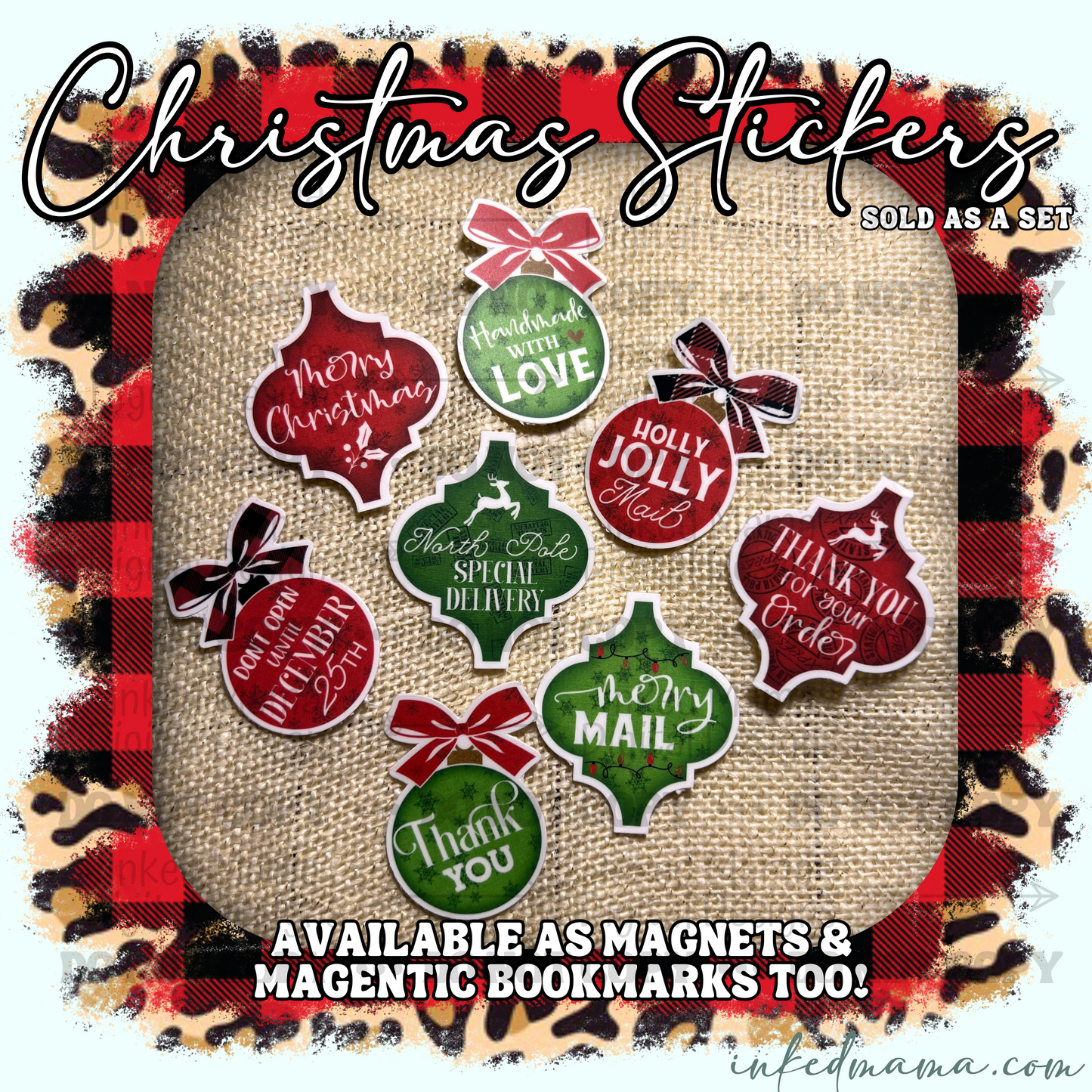 Christmas Ornaments Thank You Packaging & Fillers Stickers | Set of 25