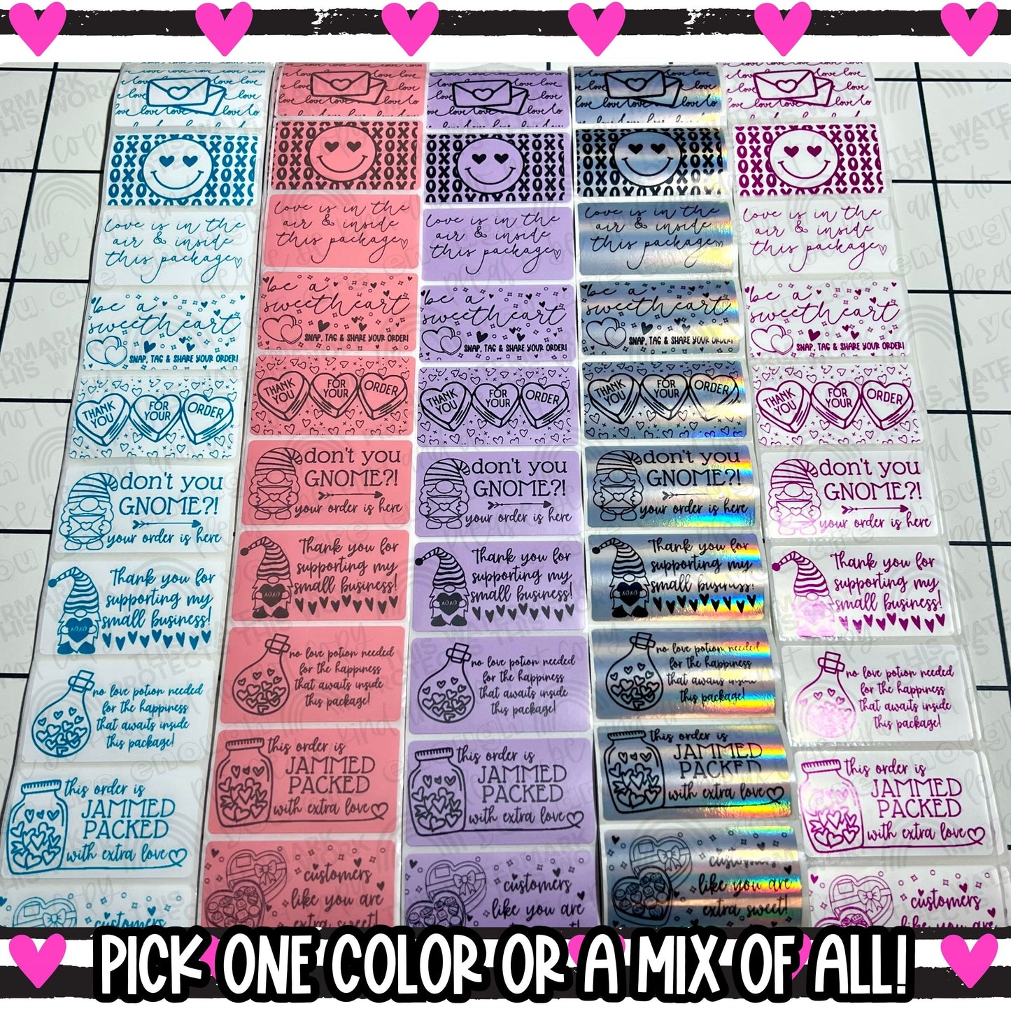 Valentine Day Mix | Small Business Thermal Packaging Stickers