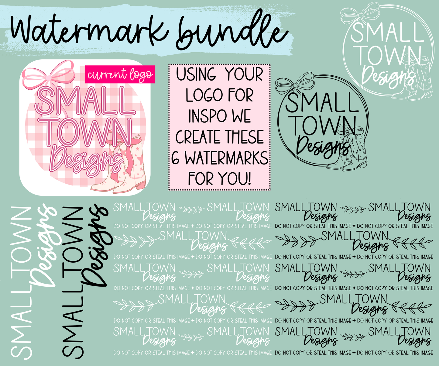Watermark Logo Bundle | Custom Small Business Digital Branding
