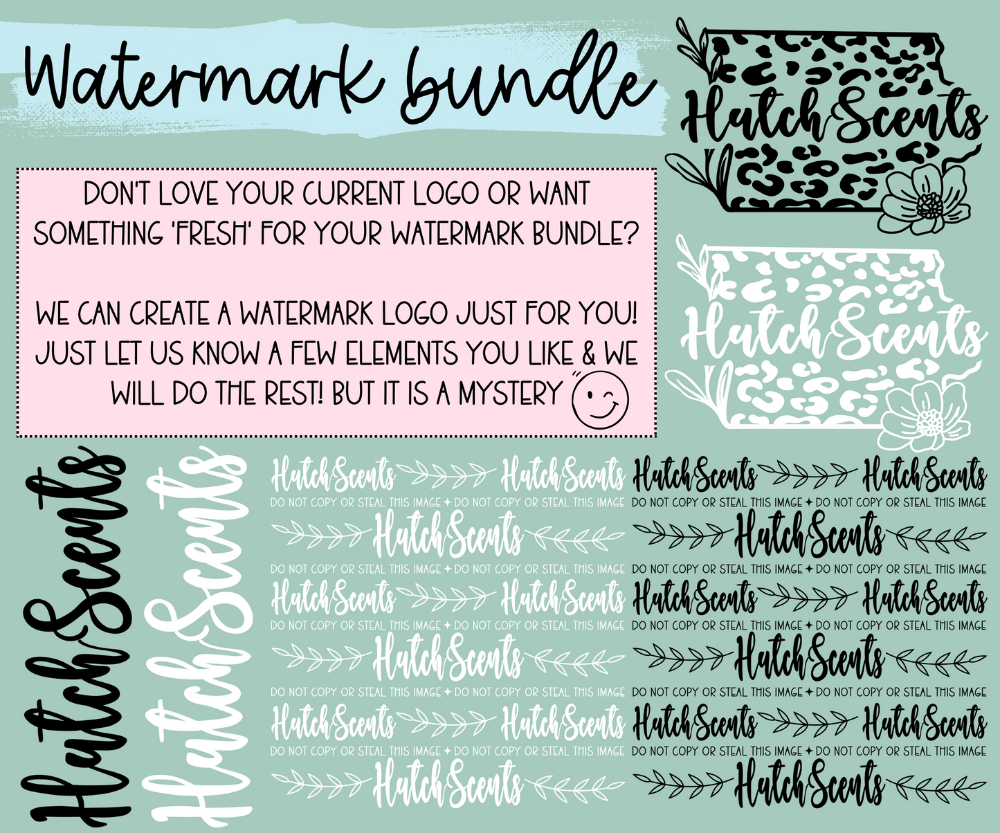 Watermark Logo Bundle | Custom Small Business Digital Branding