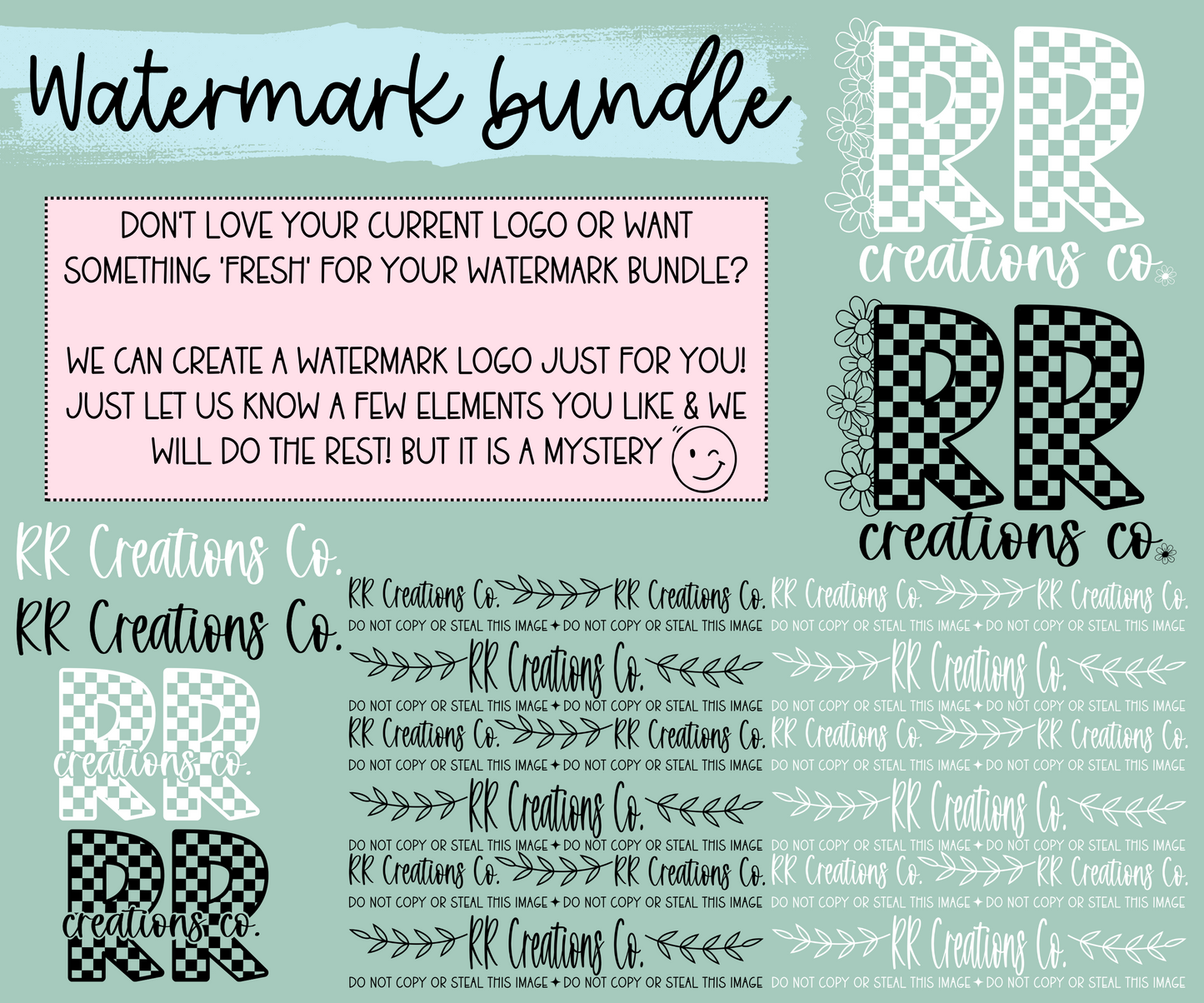 Watermark Logo Bundle | Custom Small Business Digital Branding