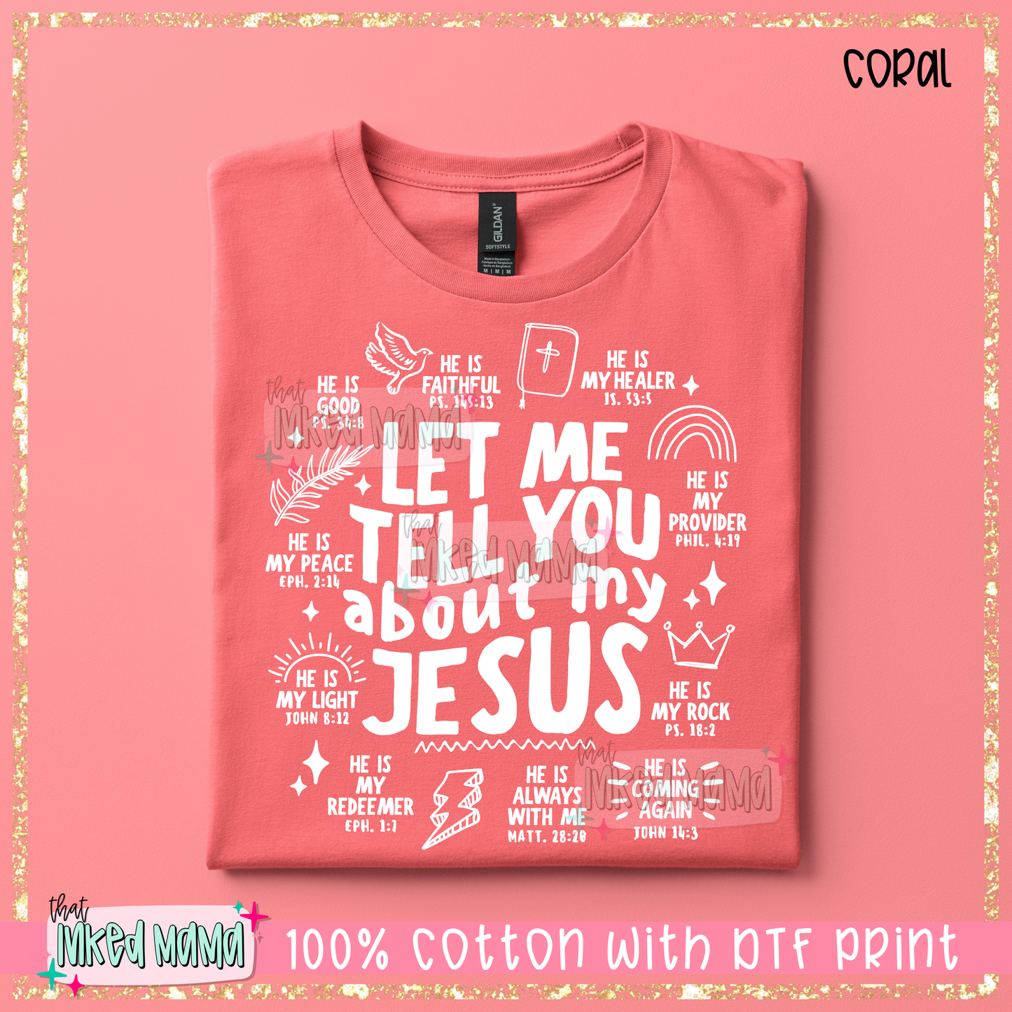 Let me tell you about my Jesus | White DTF Print | T-shirt
