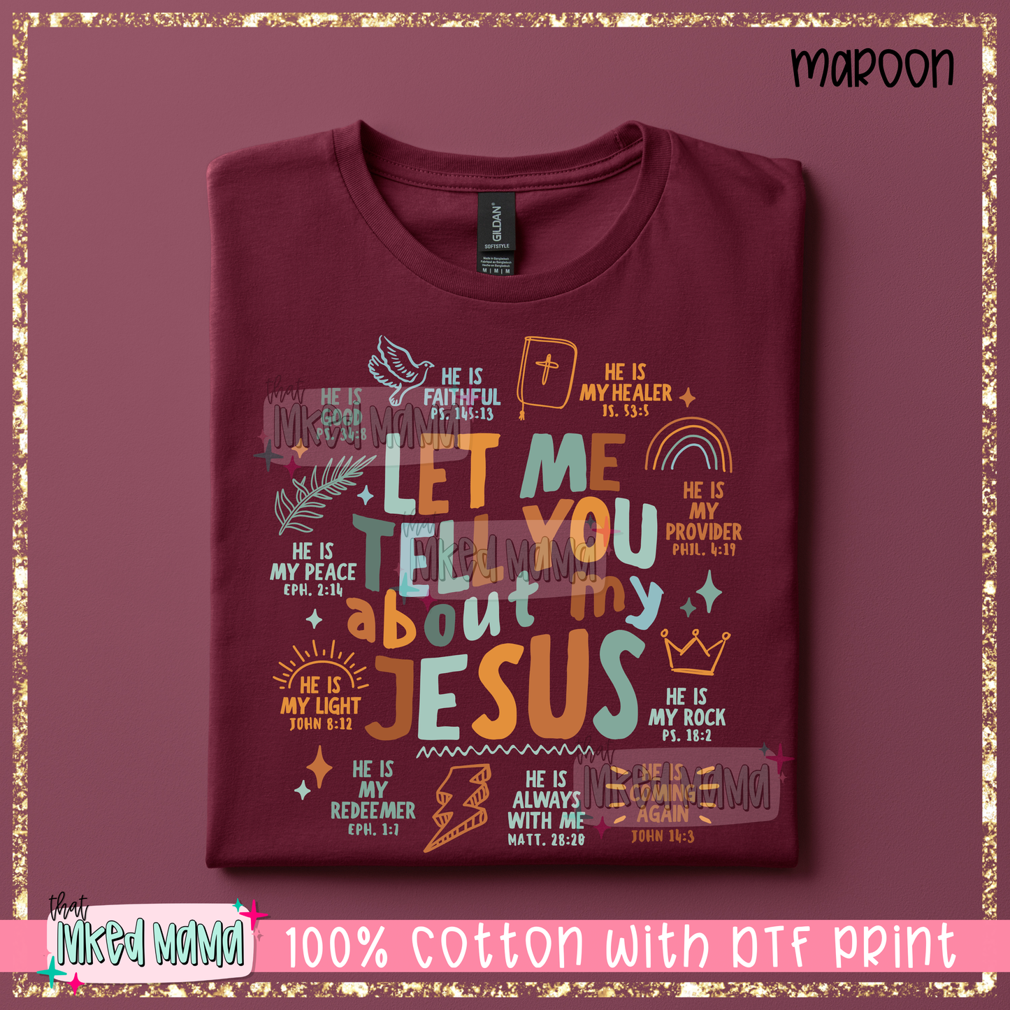Let me tell you about my Jesus | Neutral Colors DTF Print | T-shirt