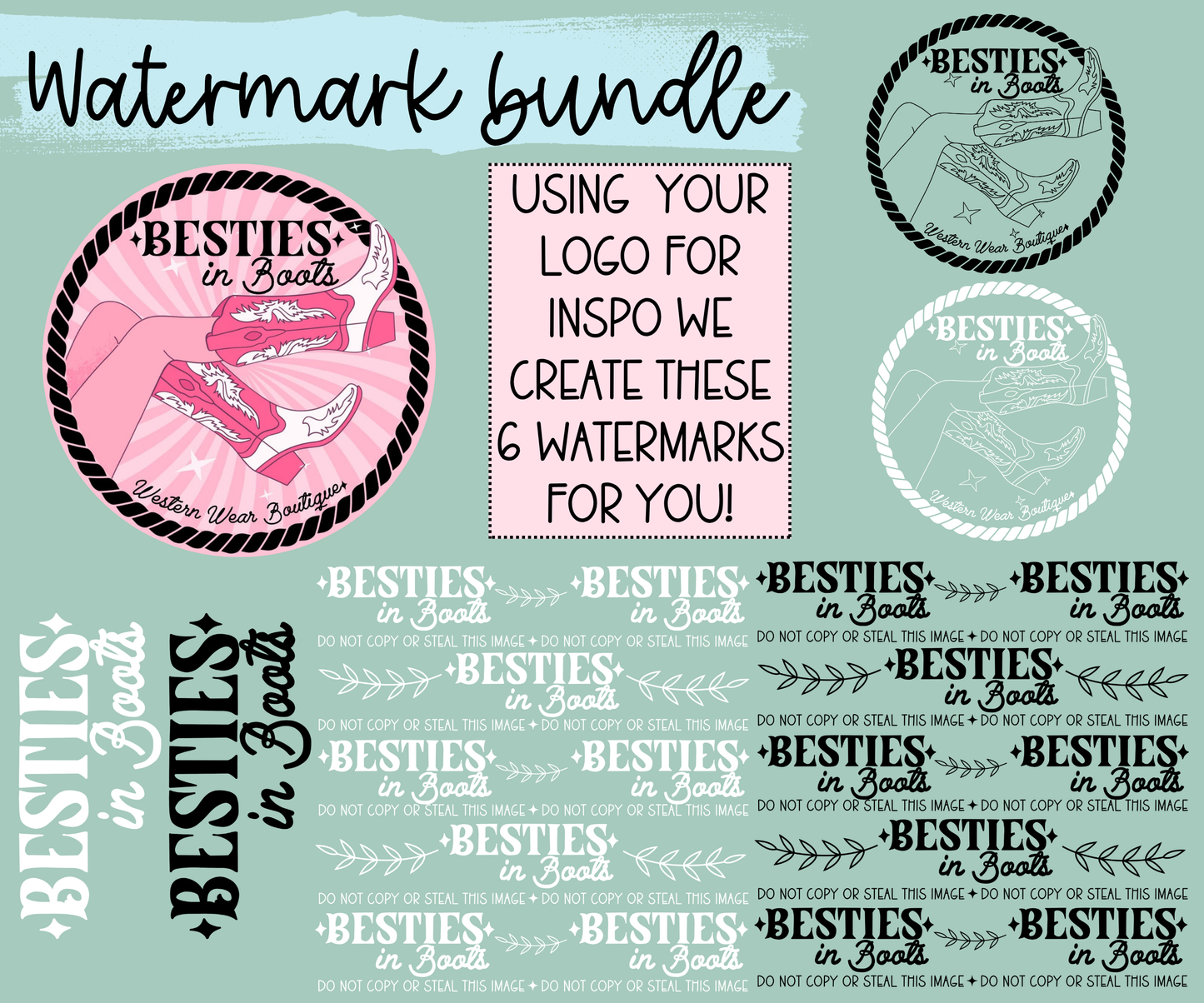 Watermark Logo Bundle | Custom Small Business Digital Branding