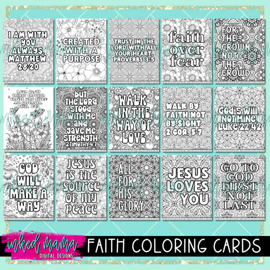 Faith Coloring Cards | Small Business Packaging Fillers