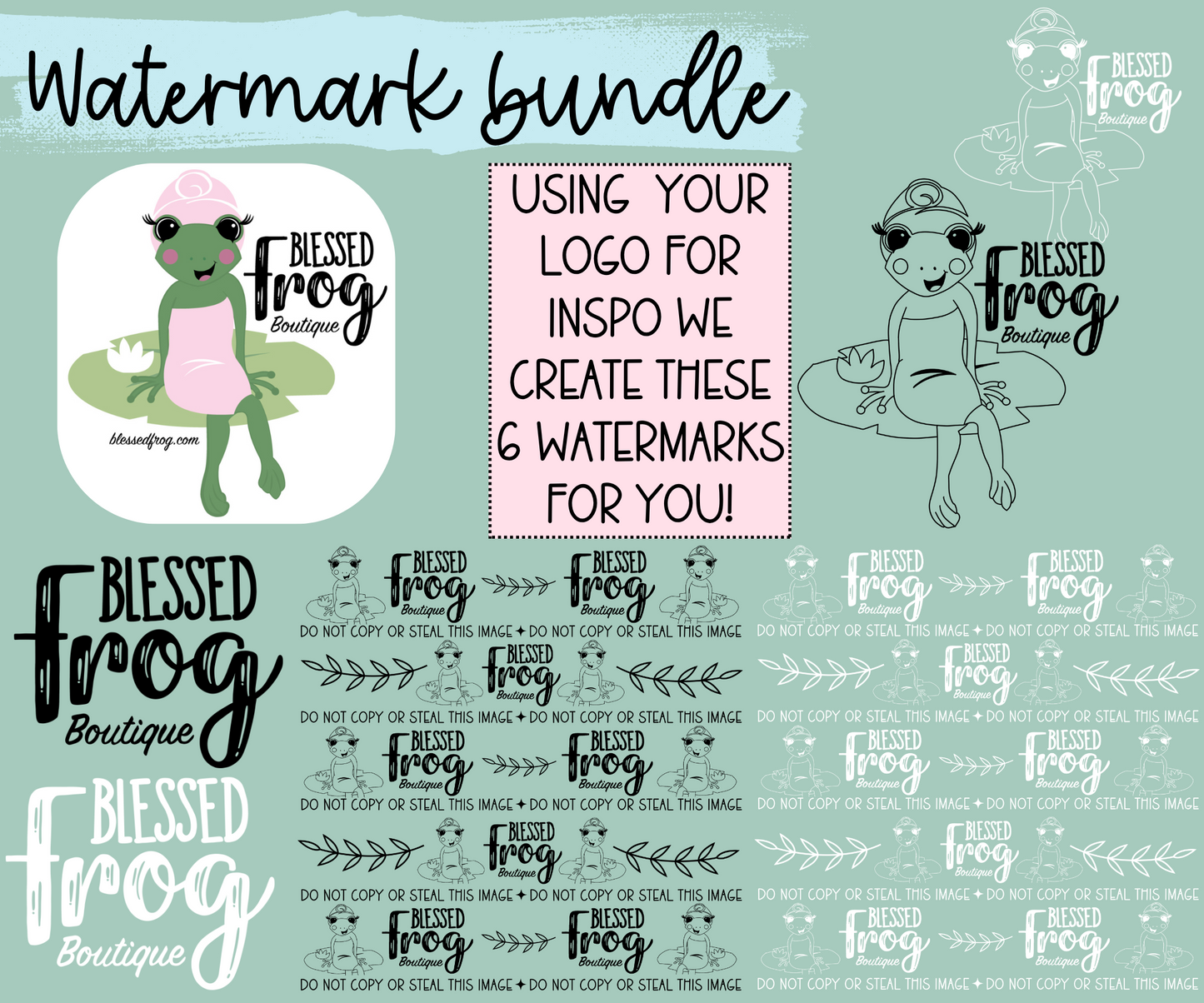 Watermark Logo Bundle | Custom Small Business Digital Branding