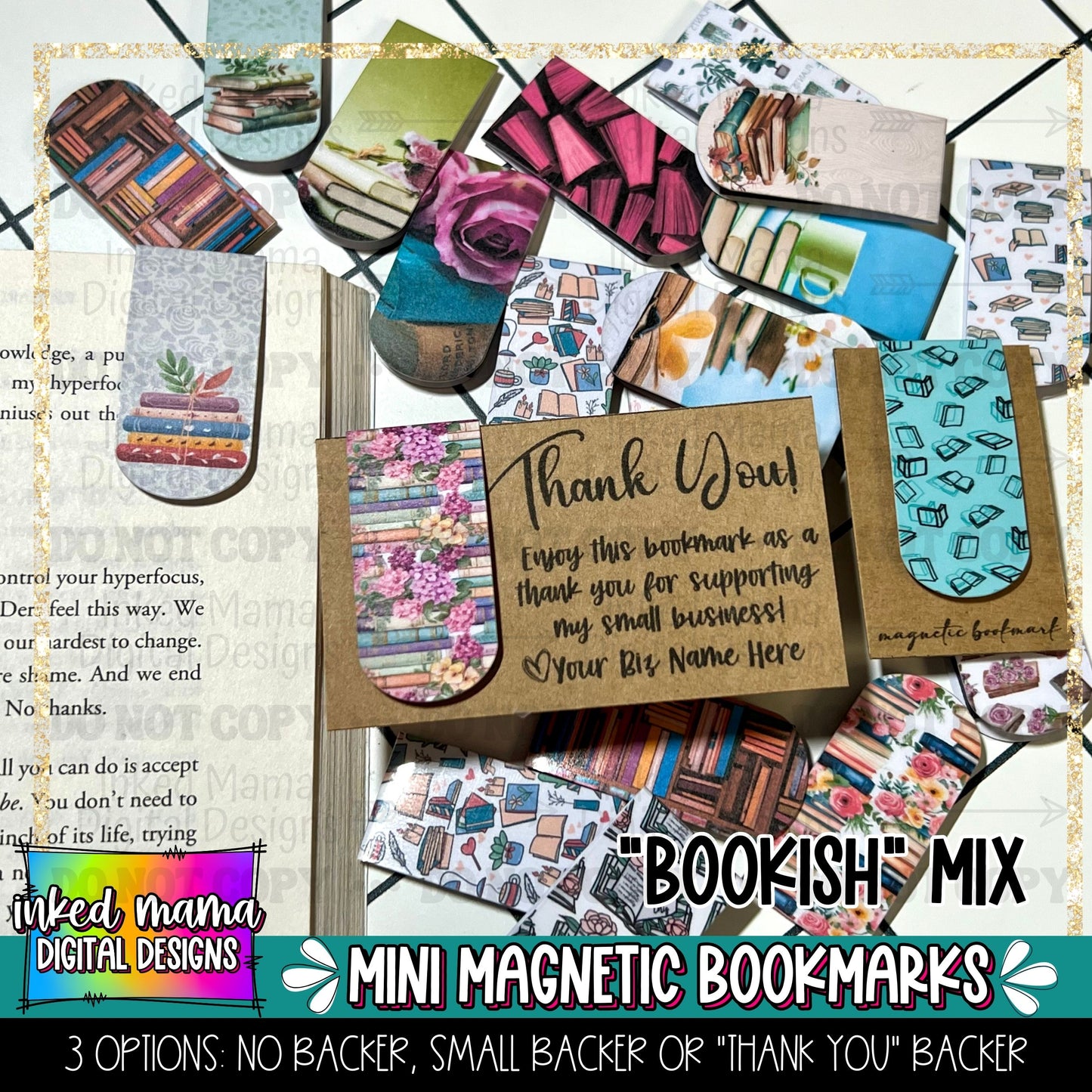 Bookish MIx | Mini Magnetic Bookmarks | Small Business Packaging Fillers