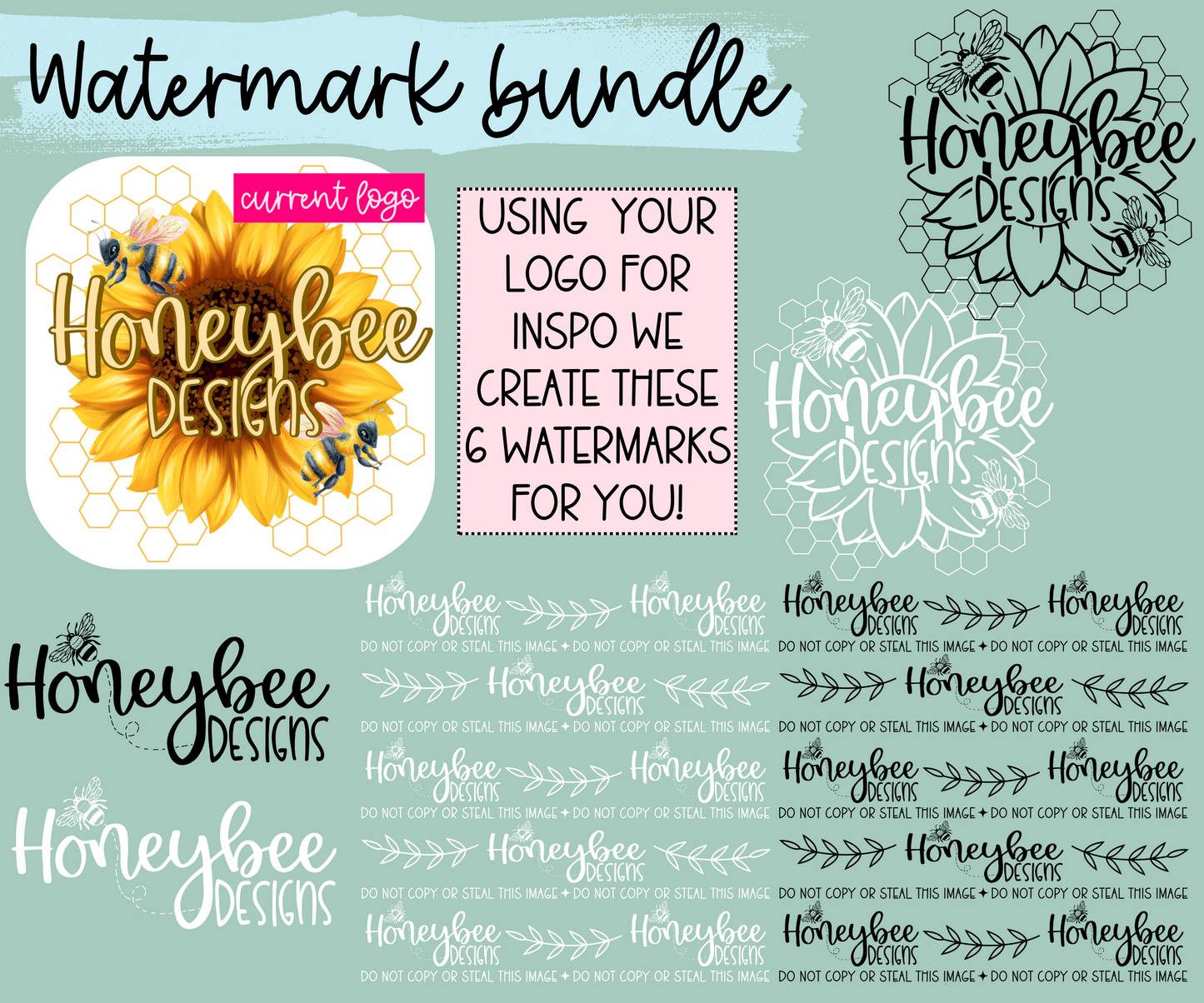 Watermark Logo Bundle | Custom Small Business Digital Branding