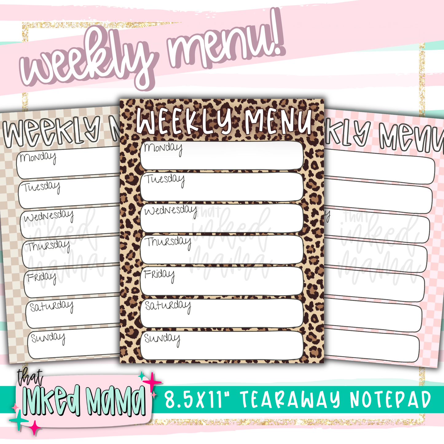 Weekly Menu 8.5x11" Tearaway Notepads | 30 pages
