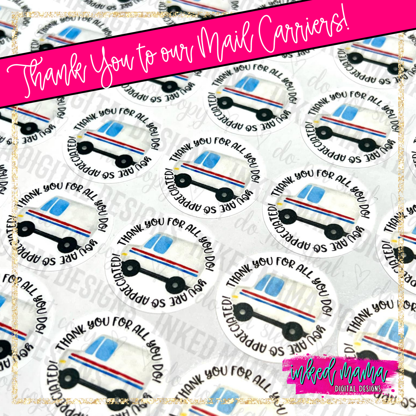 Thank you for all you do! | Mail Carrier Appreciation Packaging Vinyl Stickers