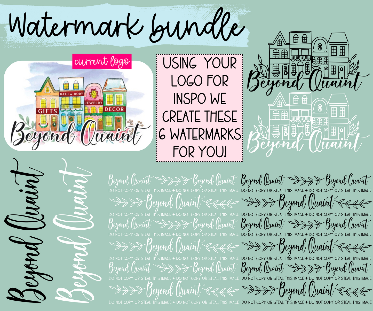 Watermark Logo Bundle | Custom Small Business Digital Branding