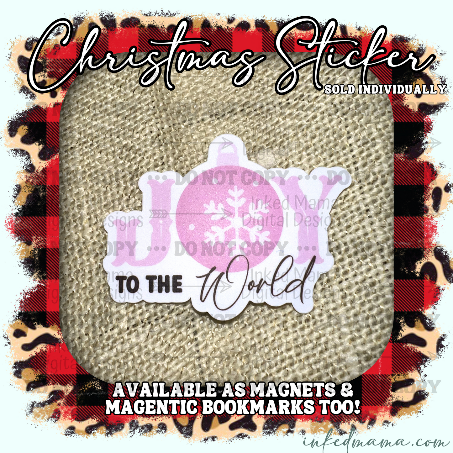 Joy to the World - Pink | Vinyl Sticker | Magnet | Magnetic Bookmark