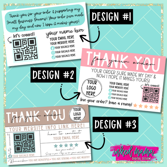 4x6" T-shirt Washing Instruction Thank You Cards | Small Business Packaging Fillers