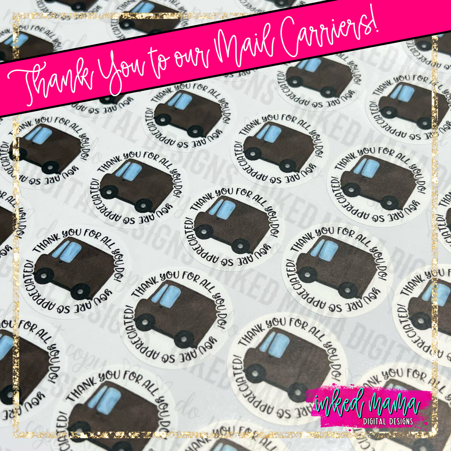 Thank you for all you do! | Mail Carrier Appreciation Packaging Vinyl Stickers