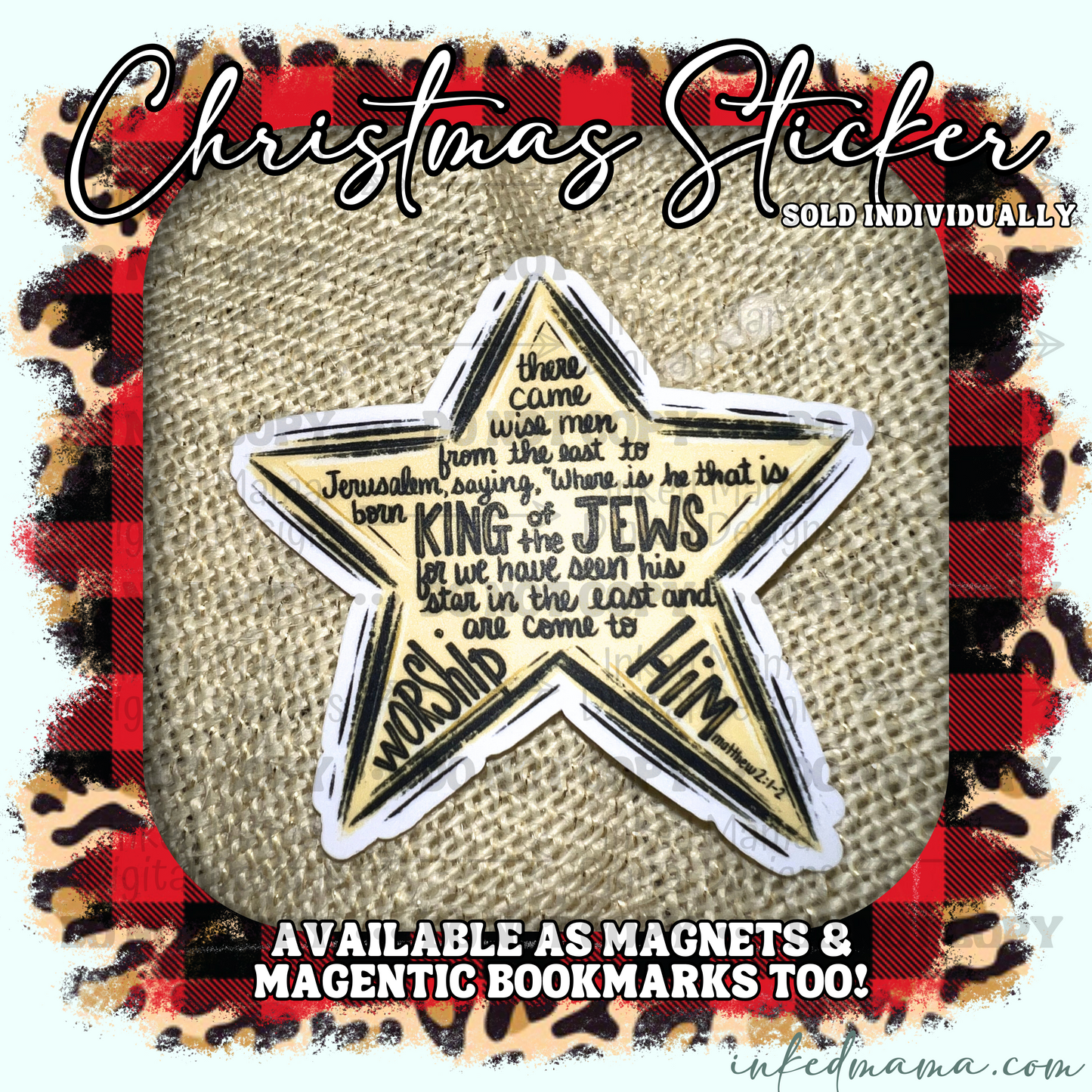 There Came wise men - Matthew 2:1-2 | Vinyl Sticker | Magnet | Magnetic Bookmark