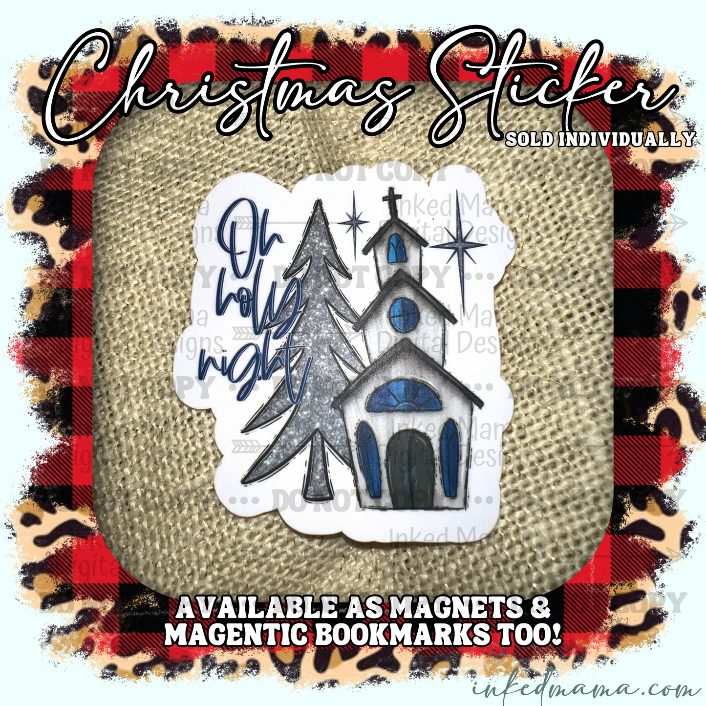 Oh Holy Night | Vinyl Sticker | Magnet | Magnetic Bookmark