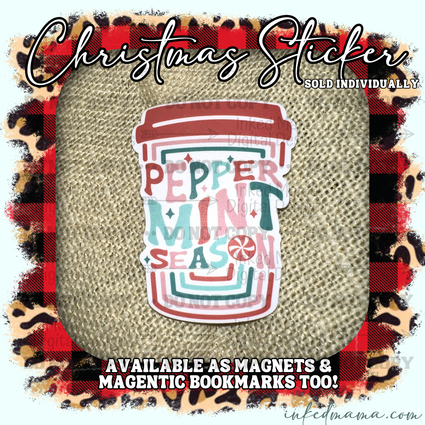 Peppermint Season | Vinyl Sticker | Magnet | Magnetic Bookmark