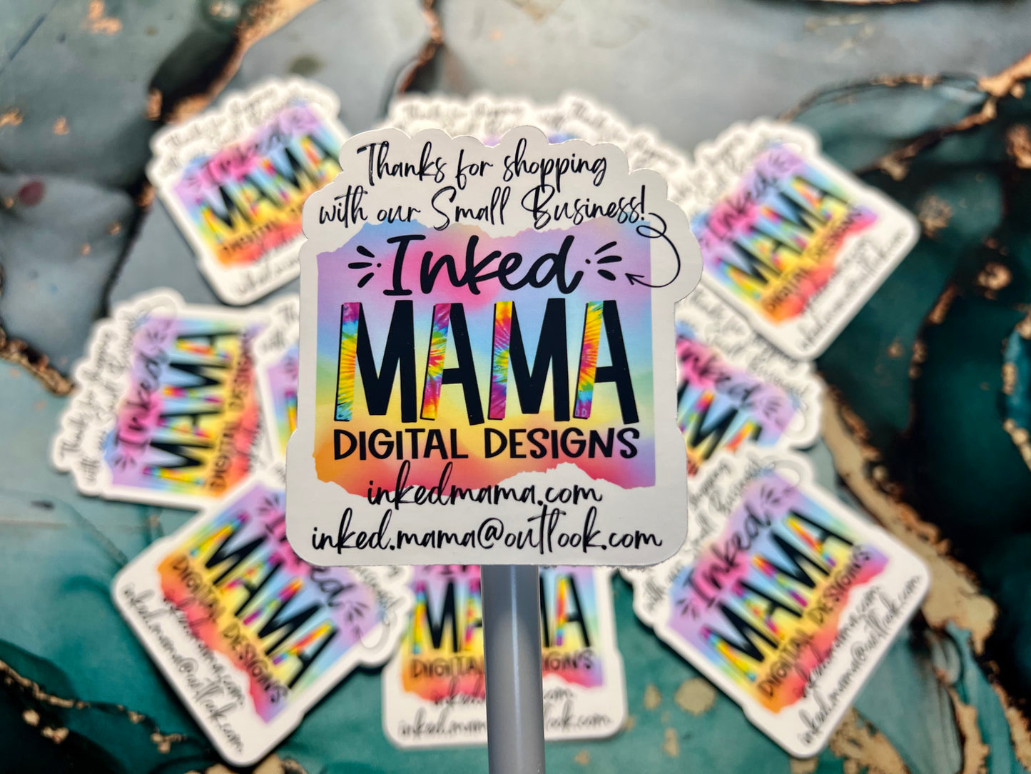 Logo & Thank you for shopping with our Small Business - Full Color Printed Vinyl Stickers