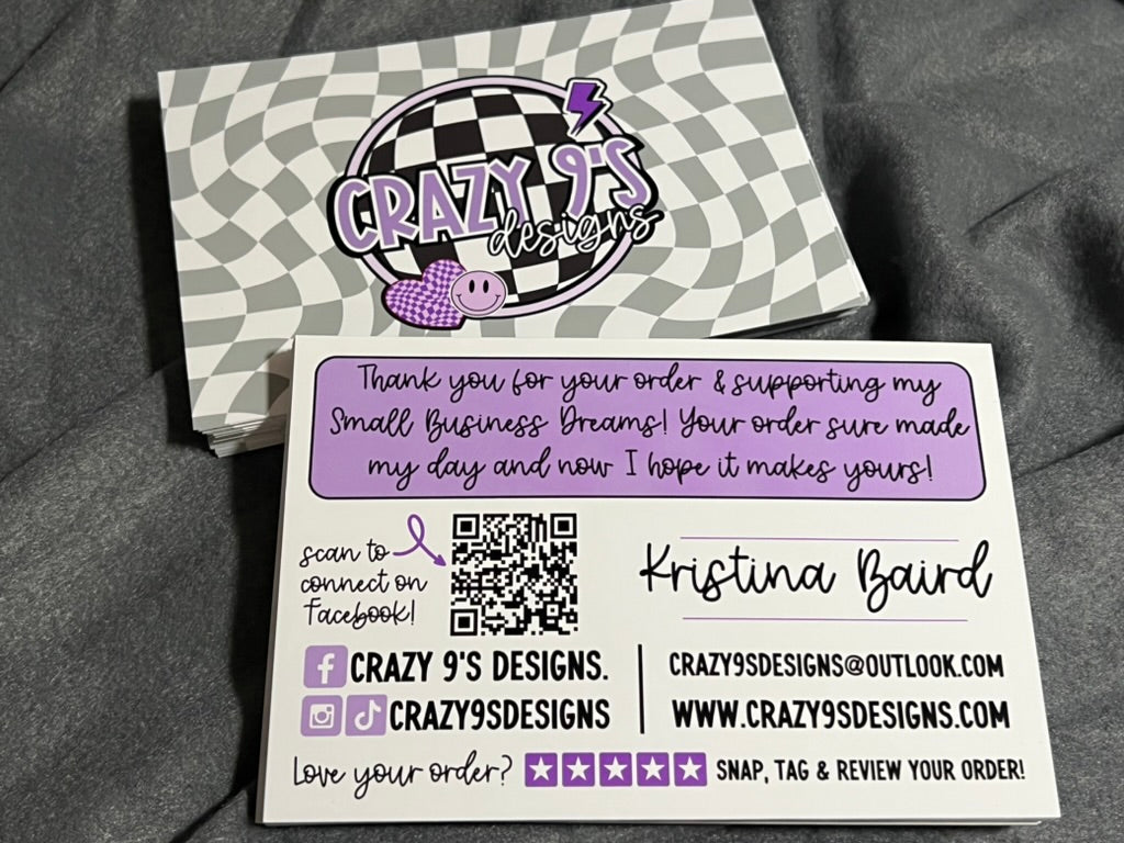 4x6" Semi-Custom Logo Thank You Cards | Small Business Packaging Fillers