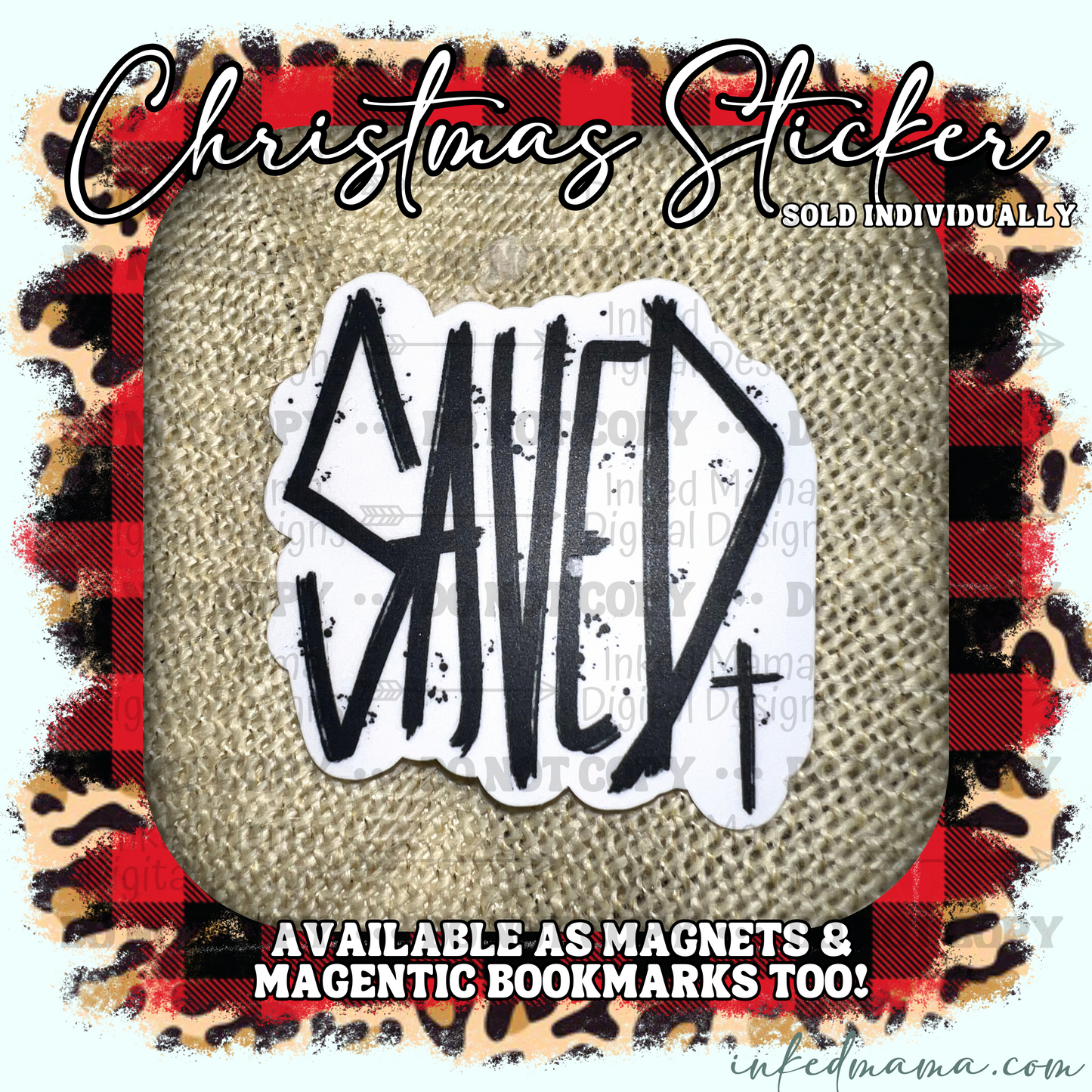 Saved - Distressed | Vinyl Sticker | Magnet | Magnetic Bookmark