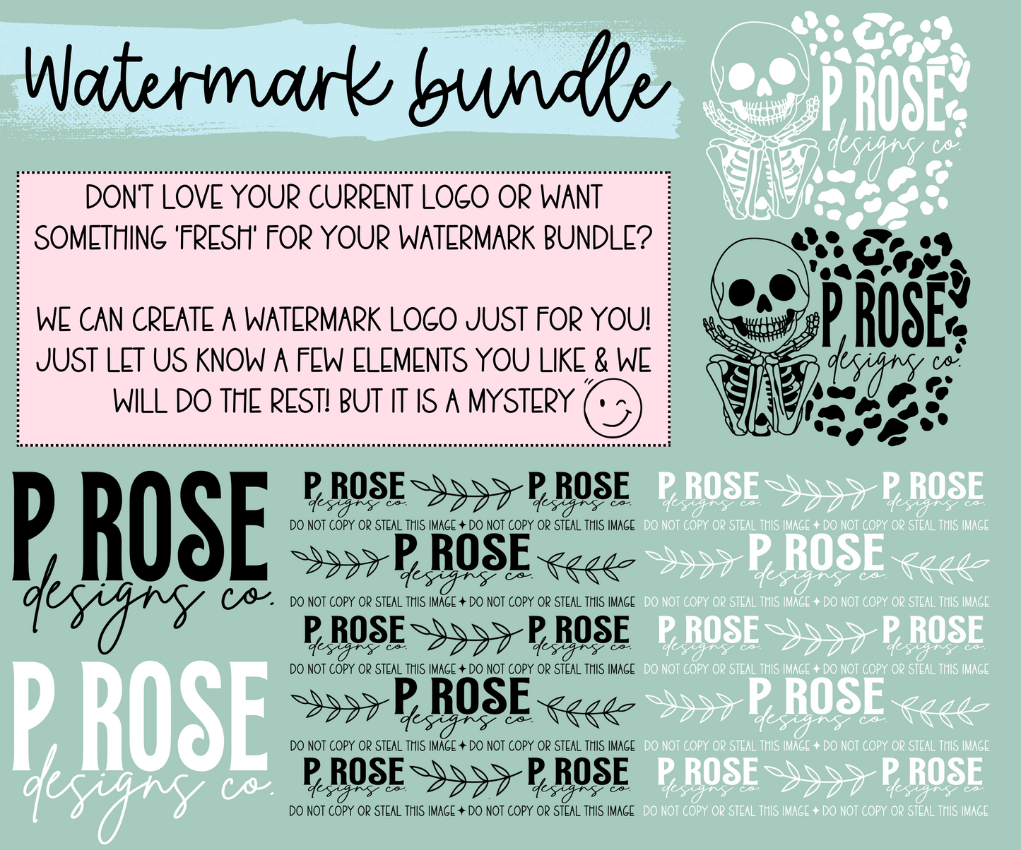Watermark Logo Bundle | Custom Small Business Digital Branding