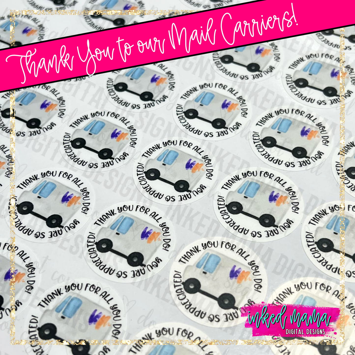Thank you for all you do! | Mail Carrier Appreciation Packaging Vinyl Stickers
