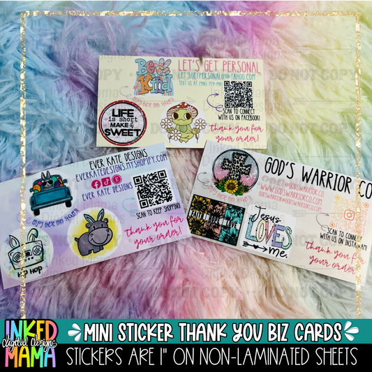Mini Sticker Sheet Thank you Cards | Small Business Print Branding Products