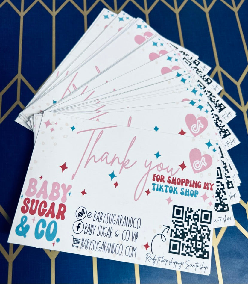 Retro Thank you Care Cards - Custom to you! - Small Business Packaging Fillers