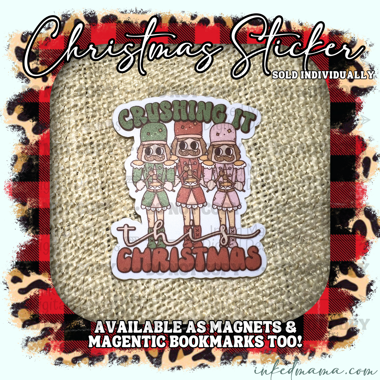 Crushing it this Christmas | Vinyl Sticker | Magnet | Magnetic Bookmark