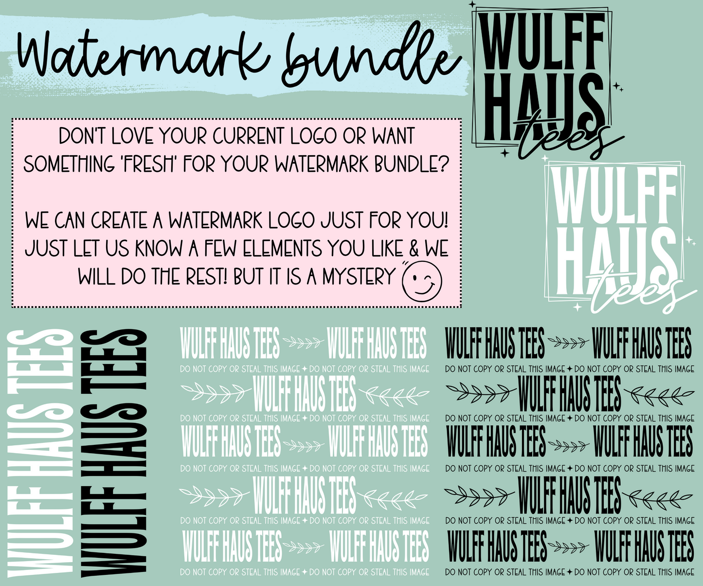 Watermark Logo Bundle | Custom Small Business Digital Branding