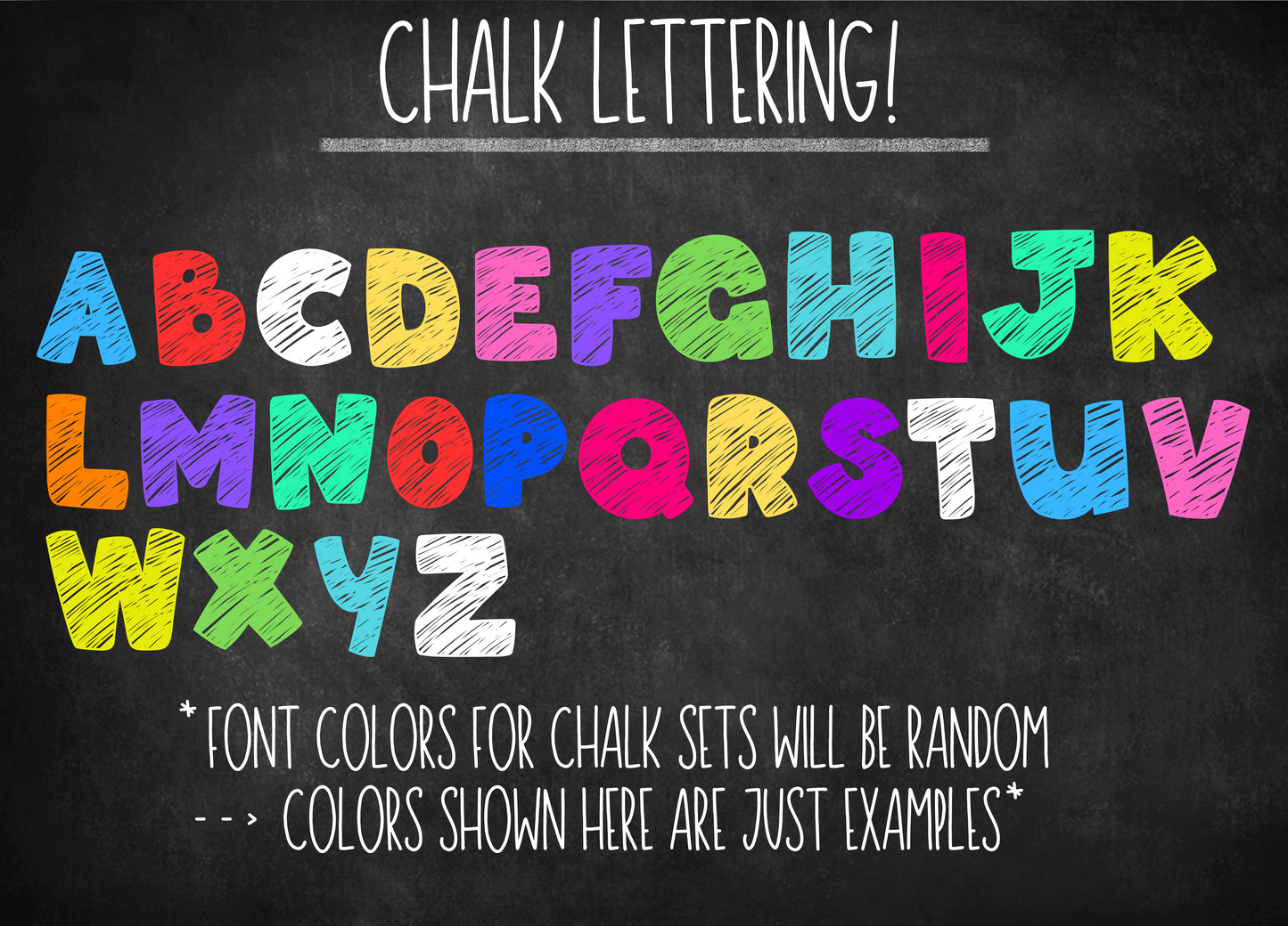 Chalk Lettering First and Last Name Stickers for School Supplies - 3"x1.2" in size