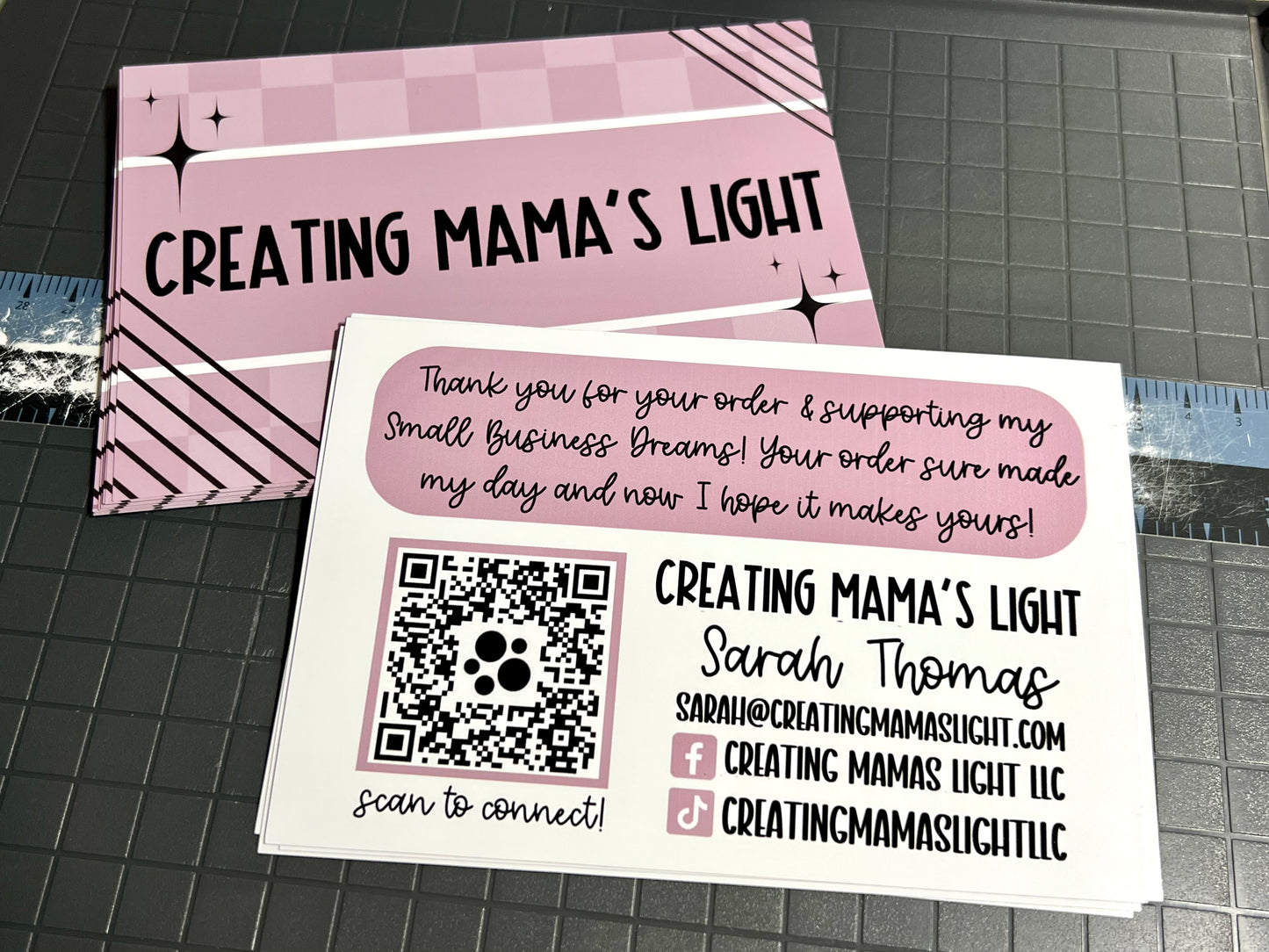 4x6" Semi-Custom Logo Thank You Cards | Small Business Packaging Fillers